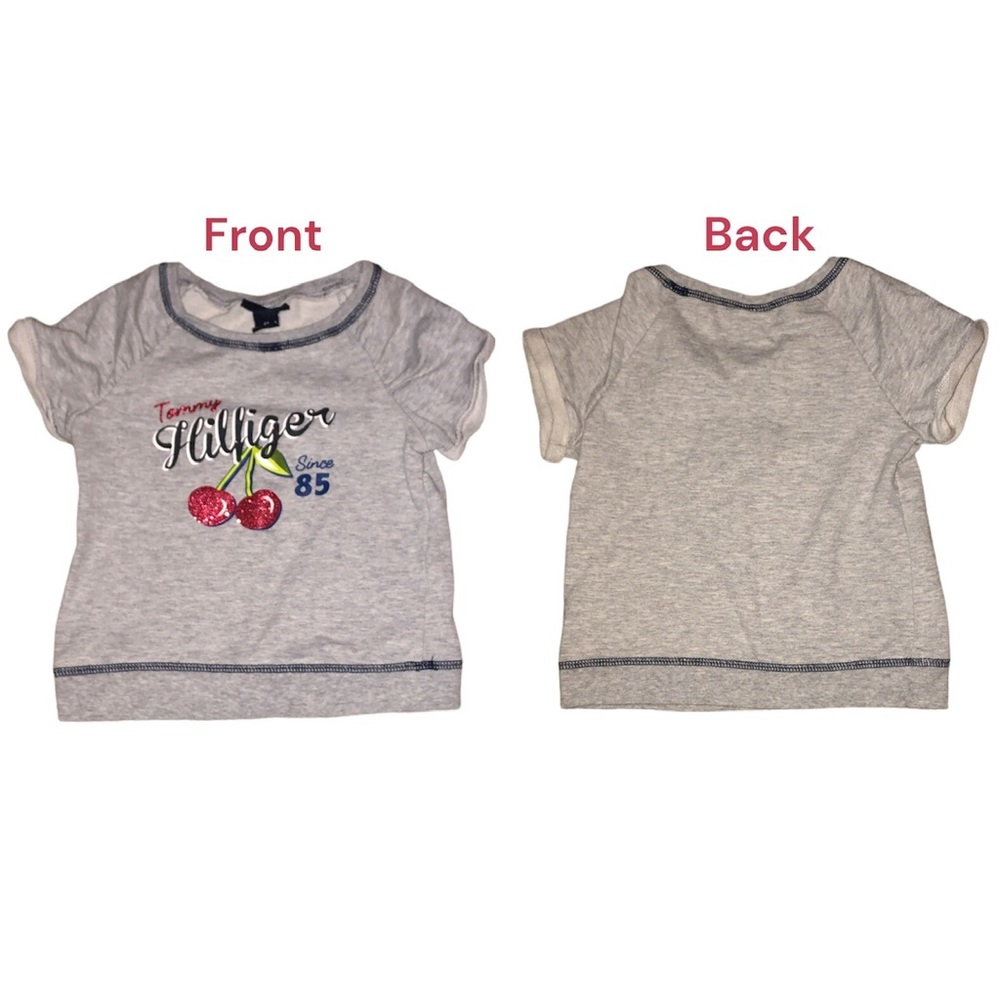 Tommy Hilfiger Pullover Sweater Girls Size 4T Gray Short Sleeve